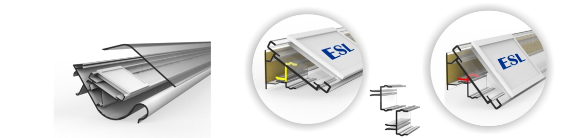 Smart solutions for attachment of ESL tags onto the shelves
